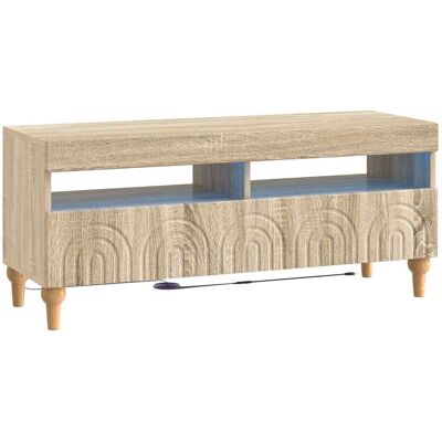 Mueble De Tv Led Roble Sonoma Madera De Ingeniería Vidaxl Mueble De Tv Led Roble Sonoma Madera De Ingeniería Vidaxl