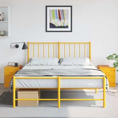 vidaXL Mesitas de noche - Acero 2 unidades - Amarillo - Mesitas de noche vidaXL Mesitas de noche - Acero 2 unidades - Amarillo - Mesitas de noche