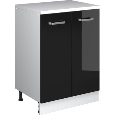 Armario De Ampliación Rion, Negro Brillo Intenso/blanco, 60 X 46 Cm Sin Inclinación Con 2 Puertas, Vicco Armario De Ampliación Rion, Negro Brillo Intenso/blanco, 60 X 46 Cm Sin Inclinación Con 2 Puertas, Vicco