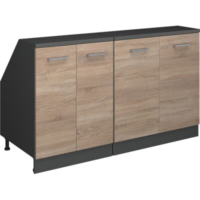 Conjunto De Armarios Para Techo Inclinado Rion, Sonoma, 140 Cm Lote De 2 Carcasas De Armario 60 Cm De Profundidad, Vicco Conjunto De Armarios Para Techo Inclinado Rion, Sonoma, 140 Cm Lote De 2 Carcasas De Armario 60 Cm De Profundidad, Vicco
