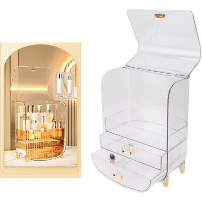Infinite Kosmetik-organizer Mit Deckel Und Transparenten Fächern Für Gesichtsmasken Und Lippenstifte – Multifunktionale Aufbewahrungsbox Mit Großem Fassungsvermögen Für Studentenwohnheim, Kommode Und Badezimme Infinite Kosmetik-organizer Mit Deckel Und Transparenten Fächern Für Gesichtsmasken Und Lippenstifte – Multifunktionale Aufbewahrungsbox Mit Großem Fassungsvermögen Für Studentenwohnheim, Kommode Und Badezimme