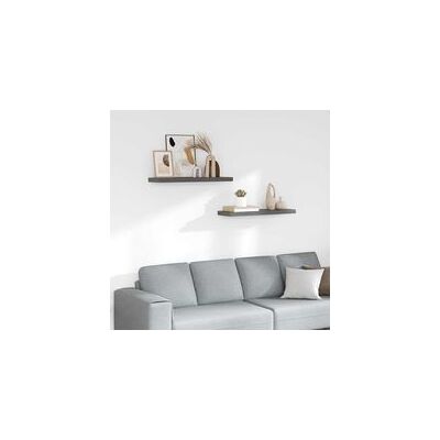 OEM Estantes Flotantes, Juego De 2, Gris Brillante, 80 X 23,5 X 3,8 Cm, Mdf-crezuo OEM Estantes Flotantes, Juego De 2, Gris Brillante, 80 X 23,5 X 3,8 Cm, Mdf-crezuo