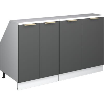 Conjunto De Armarios Para Techo Inclinado Rion, Antracita-oro, 140 Cm Lote De 2 Carcasas De Armario 60 Cm De Profundidad, Vicco Conjunto De Armarios Para Techo Inclinado Rion, Antracita-oro, 140 Cm Lote De 2 Carcasas De Armario 60 Cm De Profundidad, Vicco