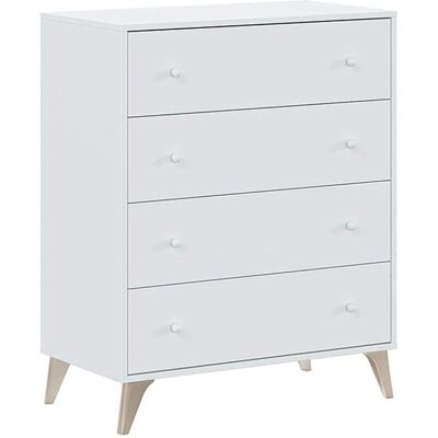 Home Heavenly - Cómoda 4 Cajones Candy. Cajonera Estilo Nórdico De 95x77,5x40 Cm Para Dormitorio Matrimonio Y Juvenil. Color: Blanco Home Heavenly - Cómoda 4 Cajones Candy. Cajonera Estilo Nórdico De 95x77,5x40 Cm Para Dormitorio Matrimonio Y Juvenil. Color: Blanco