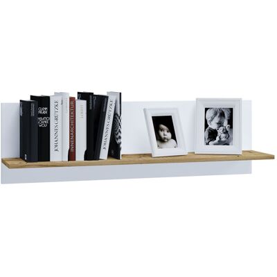 Estante de pared VCM Blanco / Roble Miel - Estante de pared Estante de pared VCM Blanco / Roble Miel - Estante de pared