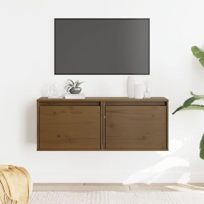 Vidaxl - Armarios Pared 2 Uds Madera Maciza Pino Marrón Miel 45x30x35 Cm Vidaxl - Armarios Pared 2 Uds Madera Maciza Pino Marrón Miel 45x30x35 Cm