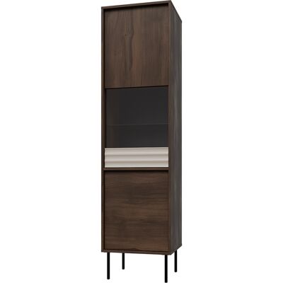 PETITS-MEUBLES Vitrina 2 Puertas Astra Madera Oscura Y Cachemira PETITS-MEUBLES Vitrina 2 Puertas Astra Madera Oscura Y Cachemira