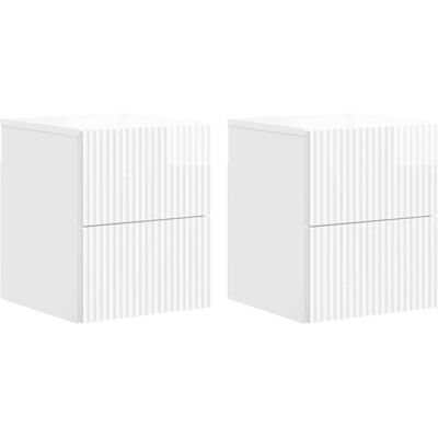 Mesita De Noche De Pared 2 Uds. Brillante 33 X 34,5 X 40 Cm Vidaxl Mesita De Noche De Pared 2 Uds. Brillante 33 X 34,5 X 40 Cm Vidaxl