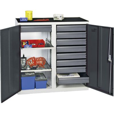 Stumpf Gabinete De Herramientas Y Materiales Serie 3000 Gris Claro / Gris Antracita, 9 Cajones De 100 Mm + 2 Estantes Extraíbles - 3002971 Stumpf Gabinete De Herramientas Y Materiales Serie 3000 Gris Claro / Gris Antracita, 9 Cajones De 100 Mm + 2 Estantes Extraíbles - 3002971