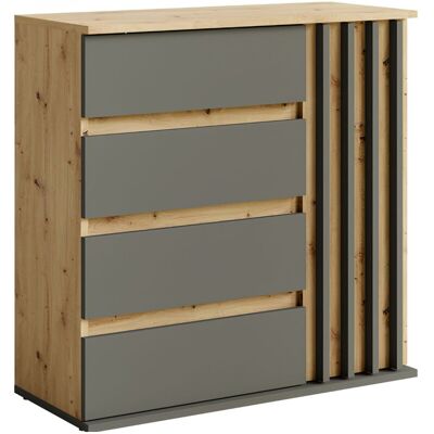 MEUBLORAMA - NEMO - Roble - Gris - Chest of Drawers MEUBLORAMA - NEMO - Roble - Gris - Chest of Drawers