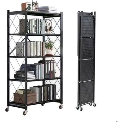 OEM Estantería De Almacenamiento Plegable De 5 Niveles Con Ruedas - Cada Nivel Soporta 20 Kg (en Total 100 Kg) - Para Cocina, Baño, Salón OEM Estantería De Almacenamiento Plegable De 5 Niveles Con Ruedas - Cada Nivel Soporta 20 Kg (en Total 100 Kg) - Para Cocina, Baño, Salón