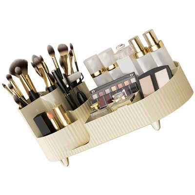 Infinite Großer Kosmetik-organizer Mit Drehbaren Fächern, Kein Lochen Erforderlich, Robuste Aufbewahrungsbox Aus Weißem Kunststoff, 360°-drehung Infinite Großer Kosmetik-organizer Mit Drehbaren Fächern, Kein Lochen Erforderlich, Robuste Aufbewahrungsbox Aus Weißem Kunststoff, 360°-drehung