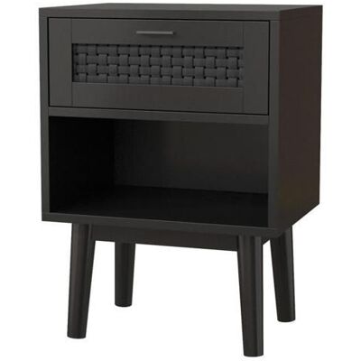 OEM Mesita De Noche Con 1 Cajón, Lote De 2, Mesita De Noche, Mesa Auxiliar, Compartimentos Abiertos, Mueble De Almacenamiento Para Dormitorio, Negro OEM Mesita De Noche Con 1 Cajón, Lote De 2, Mesita De Noche, Mesa Auxiliar, Compartimentos Abiertos, Mueble De Almacenamiento Para Dormitorio, Negro