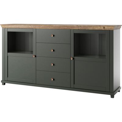 Sideboard Moderno de Roble y Verde Evora de Helvetia - Sideboard Sideboard Moderno de Roble y Verde Evora de Helvetia - Sideboard