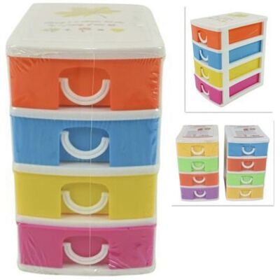 TRADE SHOP TRAESIO Trade Shop - Cómoda De Plástico 4 Cajones Contenedores 15x13x9cm Portaobjetos Multiusos - TRADE SHOP TRAESIO Trade Shop - Cómoda De Plástico 4 Cajones Contenedores 15x13x9cm Portaobjetos Multiusos -