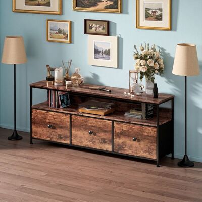 OEM Mueble De Tv Led De Salón - Estilo Retro - Madera - Paneles De Partículas - 3 Cajones 1 Estante - Mueble De Almacenamiento - 108x29x57 Cm OEM Mueble De Tv Led De Salón - Estilo Retro - Madera - Paneles De Partículas - 3 Cajones 1 Estante - Mueble De Almacenamiento - 108x29x57 Cm