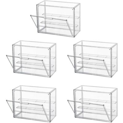 OEM Vitrina De Acrílico Transparente 5x, Estante De Exhibición De 3 Niveles, Vitrina Protectora Apilable Con Puerta Magnética Para Figuras. OEM Vitrina De Acrílico Transparente 5x, Estante De Exhibición De 3 Niveles, Vitrina Protectora Apilable Con Puerta Magnética Para Figuras.