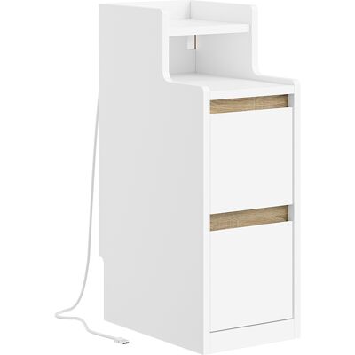 Sobuy Mesilla De Noche Blanca Con 2 Cajones Cómoda Pequeña Con Carga Inalámbrica Mueble Auxiliar De Mdf 22×34×60 Cm Capacidad De Carga 17 Kg Fbt178-e-wn Sobuy Mesilla De Noche Blanca Con 2 Cajones Cómoda Pequeña Con Carga Inalámbrica Mueble Auxiliar De Mdf 22×34×60 Cm Capacidad De Carga 17 Kg Fbt178-e-wn