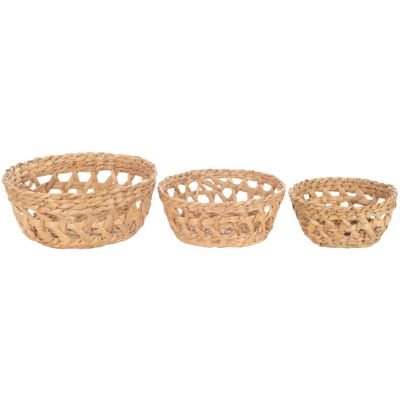 Signes Grimalt Cesta de Almacenamiento Marrón - 3 Cestas de Seagrass para Decoración Signes Grimalt Cesta de Almacenamiento Marrón - 3 Cestas de Seagrass para Decoración
