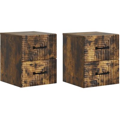 Mesita De Noche De Pared 2 Uds. Roble Ahumado 34,5 X 33 X 40 Cm Vidaxl Mesita De Noche De Pared 2 Uds. Roble Ahumado 34,5 X 33 X 40 Cm Vidaxl