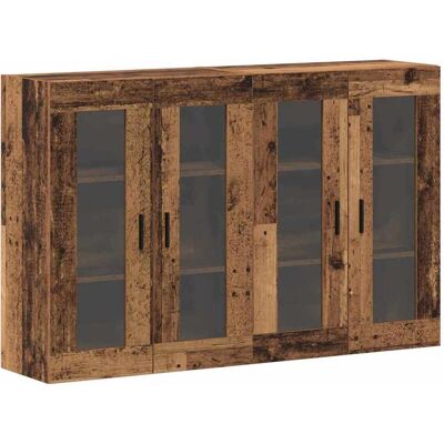 HELLOSHOP26 Conjunto De 2 Armarios De Pared De Madera Antigua De Estilo Rústico 69,5 X 34 X 90 Cm Madera De Ingeniería 020056064 HELLOSHOP26 Conjunto De 2 Armarios De Pared De Madera Antigua De Estilo Rústico 69,5 X 34 X 90 Cm Madera De Ingeniería 020056064