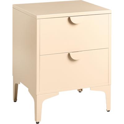 BELIANI Mesita De Noche Industrial De Acero Con 2 Cajones Mueble De Almacenaje Para Oficina En Casa Beige Ardura BELIANI Mesita De Noche Industrial De Acero Con 2 Cajones Mueble De Almacenaje Para Oficina En Casa Beige Ardura