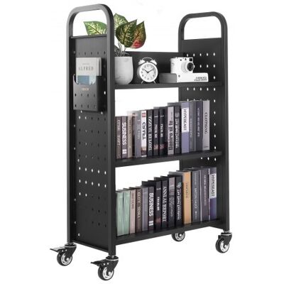 OEM Carro Para Libros De 3 Niveles Estantería De Libros Con Ruedas 77 X 38 X 122 Cm Estante De Almacenamiento En Forma De L Carro Rodante Para Biblioteca, Librería, Oficina, Escuela, Negro OEM Carro Para Libros De 3 Niveles Estantería De Libros Con Ruedas 77 X 38 X 122 Cm Estante De Almacenamiento En Forma De L Carro Rodante Para Biblioteca, Librería, Oficina, Escuela, Negro