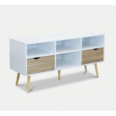 DEFIBRICO Mueble Para Tv De Madera Con Cajones Y Estantes Brody DEFIBRICO Mueble Para Tv De Madera Con Cajones Y Estantes Brody
