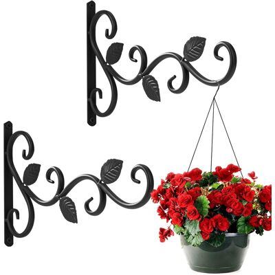 JUSCH Soportes Para Cestas Colgantes, Ganchos De Hierro Para Colgar En La Pared, Soportes Metálicos Para Exteriores (2 Unidades) JUSCH Soportes Para Cestas Colgantes, Ganchos De Hierro Para Colgar En La Pared, Soportes Metálicos Para Exteriores (2 Unidades)