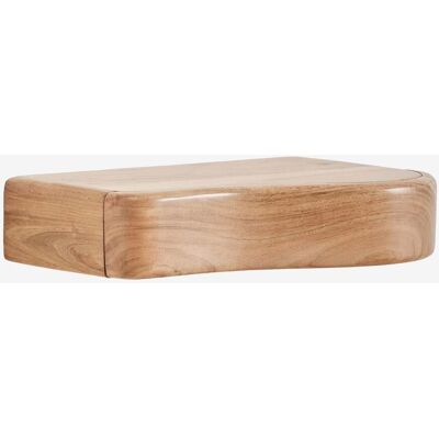 Pack De 2 Mesitas De Noche Flotantes 40x25 Cm Con Almacenaje En Madera De Acacia Nireimi Sklum Pack De 2 Mesitas De Noche Flotantes 40x25 Cm Con Almacenaje En Madera De Acacia Nireimi Sklum
