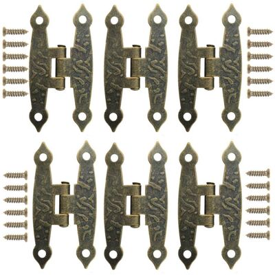 OEM 20 Piezas De Bisagras Retro De Bronce, Bisagras Decorativas Para Gabinetes, Bisagras Plegables De Metal Estilo Retro Con Tornillos Para Cajas Pequeñas, Cajones, Muebles Y Puertas Retro. OEM 20 Piezas De Bisagras Retro De Bronce, Bisagras Decorativas Para Gabinetes, Bisagras Plegables De Metal Estilo Retro Con Tornillos Para Cajas Pequeñas, Cajones, Muebles Y Puertas Retro.