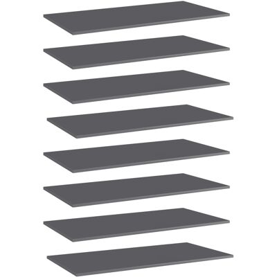 Estante Estantería 8 Uds Contrachapada Gris Brillo 80x30x1,5 Cm Vidaxl Estante Estantería 8 Uds Contrachapada Gris Brillo 80x30x1,5 Cm Vidaxl