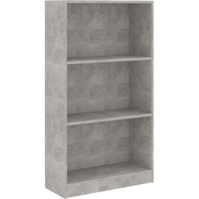 Estantería De 3 Niveles Contrachapada Gris Hormigón 60x24x109cm Vidaxl Estantería De 3 Niveles Contrachapada Gris Hormigón 60x24x109cm Vidaxl