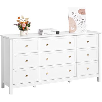 Vevor Cómoda De 9 Cajones De Madera 39,9 X 149,9 X 78,7 Cm Con Sistema De Deslizamiento Y Antivuelco Estilo Retro Minimalista Ideal Para Guardar Tv Para Sala De Estar, Pasillo Y Entrada, Blanco Vevor Cómoda De 9 Cajones De Madera 39,9 X 149,9 X 78,7 Cm Con Sistema De Deslizamiento Y Antivuelco Estilo Retro Minimalista Ideal Para Guardar Tv Para Sala De Estar, Pasillo Y Entrada, Blanco