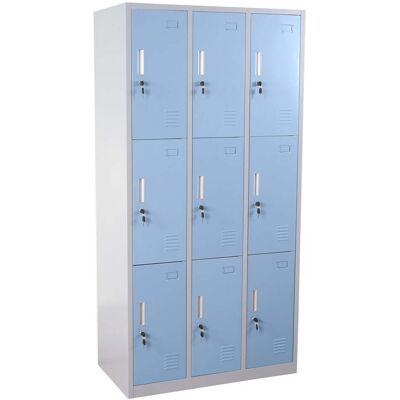 DÉCOSHOP26 Armario Taquilla Taquilla De Metal Segura 9 Compartimentos Azul 040003622 DÉCOSHOP26 Armario Taquilla Taquilla De Metal Segura 9 Compartimentos Azul 040003622