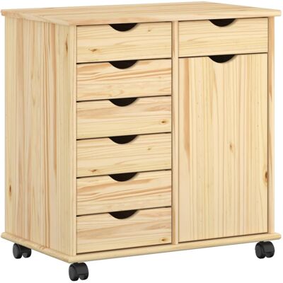 Gabinete Rodante Con Rueda Marrón 63,5 X 39 X 65,5 Cm Vidaxl Gabinete Rodante Con Rueda Marrón 63,5 X 39 X 65,5 Cm Vidaxl