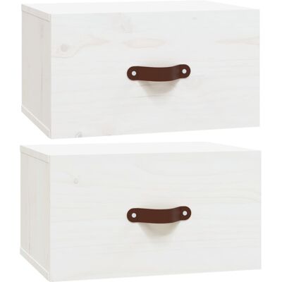 vidaXL Mesitas de noche blancas - Montadas en la pared, 2 piezas, 40x29,5x22 cm - Mesita de noche vidaXL Mesitas de noche blancas - Montadas en la pared, 2 piezas, 40x29,5x22 cm - Mesita de noche