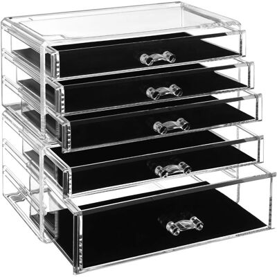 OEM Juego De 1 Caja Apilable Transparente De 5 Cajones, Regalo Ideal Para Joyas Y Cosméticos (poliestireno). OEM Juego De 1 Caja Apilable Transparente De 5 Cajones, Regalo Ideal Para Joyas Y Cosméticos (poliestireno).
