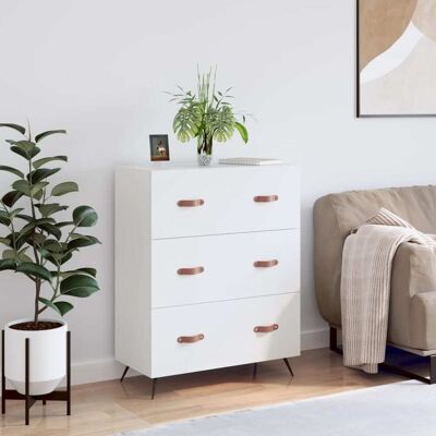 Cómoda blanca vidaXL - 69,5x34x90 cm - Mueble de almacenamiento de madera Cómoda blanca vidaXL - 69,5x34x90 cm - Mueble de almacenamiento de madera