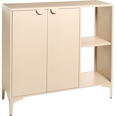 BELIANI Aparador Industrial Para Oficina En Casa Con 2 Estantes Y 2 Puertas Magnéticas De Acero Beige Ardura BELIANI Aparador Industrial Para Oficina En Casa Con 2 Estantes Y 2 Puertas Magnéticas De Acero Beige Ardura