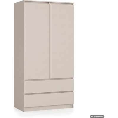 AKORD Armario S90 Cashmere 90 Cm 2 Puertas 2 Cajones 4 Estantes 90x51x180 Cm AKORD Armario S90 Cashmere 90 Cm 2 Puertas 2 Cajones 4 Estantes 90x51x180 Cm