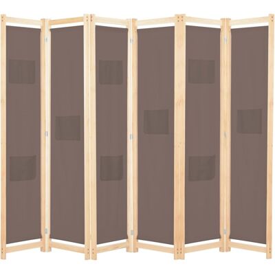 PROLENTA PREMIUM Biombo Separador De Ambientes Mueble Decorativo 6 Paneles Marrón 240 X 170 X 4 Cm Tela 0802090 PROLENTA PREMIUM Biombo Separador De Ambientes Mueble Decorativo 6 Paneles Marrón 240 X 170 X 4 Cm Tela 0802090