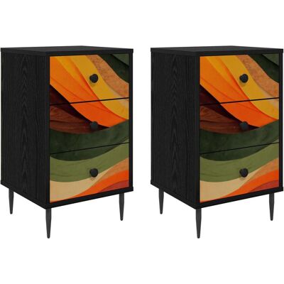 Mesa De Noche Bonn 2 Uds. Roble Negro 36 X 33 X 61 Cm Vidaxl Mesa De Noche Bonn 2 Uds. Roble Negro 36 X 33 X 61 Cm Vidaxl