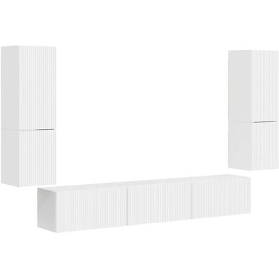 Conjunto De Mueble De Tv 4 Uds. Brillante Madera De Ingeniería Vidaxl Conjunto De Mueble De Tv 4 Uds. Brillante Madera De Ingeniería Vidaxl