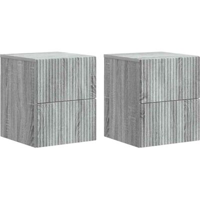 Mesita De Noche De Pared 2 Uds. Gris Sonoma 33 X 34,5 X 40 Cm Vidaxl Mesita De Noche De Pared 2 Uds. Gris Sonoma 33 X 34,5 X 40 Cm Vidaxl