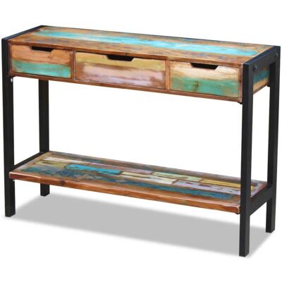 HELLOSHOP26 Aparador Mueble Consola Mueble De Almacenaje Con 3 Cajones Madera Maciza Recuperada 4402007 HELLOSHOP26 Aparador Mueble Consola Mueble De Almacenaje Con 3 Cajones Madera Maciza Recuperada 4402007