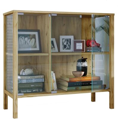 Escaparate De Cristal Del Aparador De Jensol Con El Vidrio 80x87x35 - Vcm Escaparate De Cristal Del Aparador De Jensol Con El Vidrio 80x87x35 - Vcm