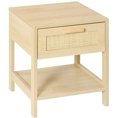 DÉCOSHOP26 Esita De Noche Cuadrada 40 X 40 X 48 Cm Cajón Estante Almacenamiento Elegante Estilo Escandinavo Acogedor De Mdf Madera Natural Clara 21000146 DÉCOSHOP26 Esita De Noche Cuadrada 40 X 40 X 48 Cm Cajón Estante Almacenamiento Elegante Estilo Escandinavo Acogedor De Mdf Madera Natural Clara 21000146