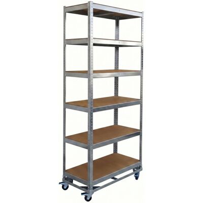 Relaxdays Estantería Industrial Con Ruedas, 209 X 90 X 40 Cm, 900 Kg, 6 Estantes, Acero, Montaje, Plateado Relaxdays Estantería Industrial Con Ruedas, 209 X 90 X 40 Cm, 900 Kg, 6 Estantes, Acero, Montaje, Plateado
