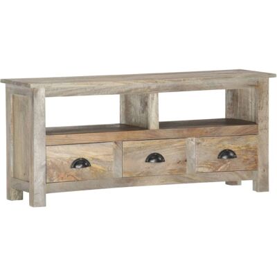 Helloshop26 - Mueble Tv Multimedia Estantería Para Televisión Buffet Para Televisión Comedor Salón Dormitorio 110 X 30 X 50 Cm Madera Maciza De Mango Gris 020025748 Helloshop26 - Mueble Tv Multimedia Estantería Para Televisión Buffet Para Televisión Comedor Salón Dormitorio 110 X 30 X 50 Cm Madera Maciza De Mango Gris 020025748